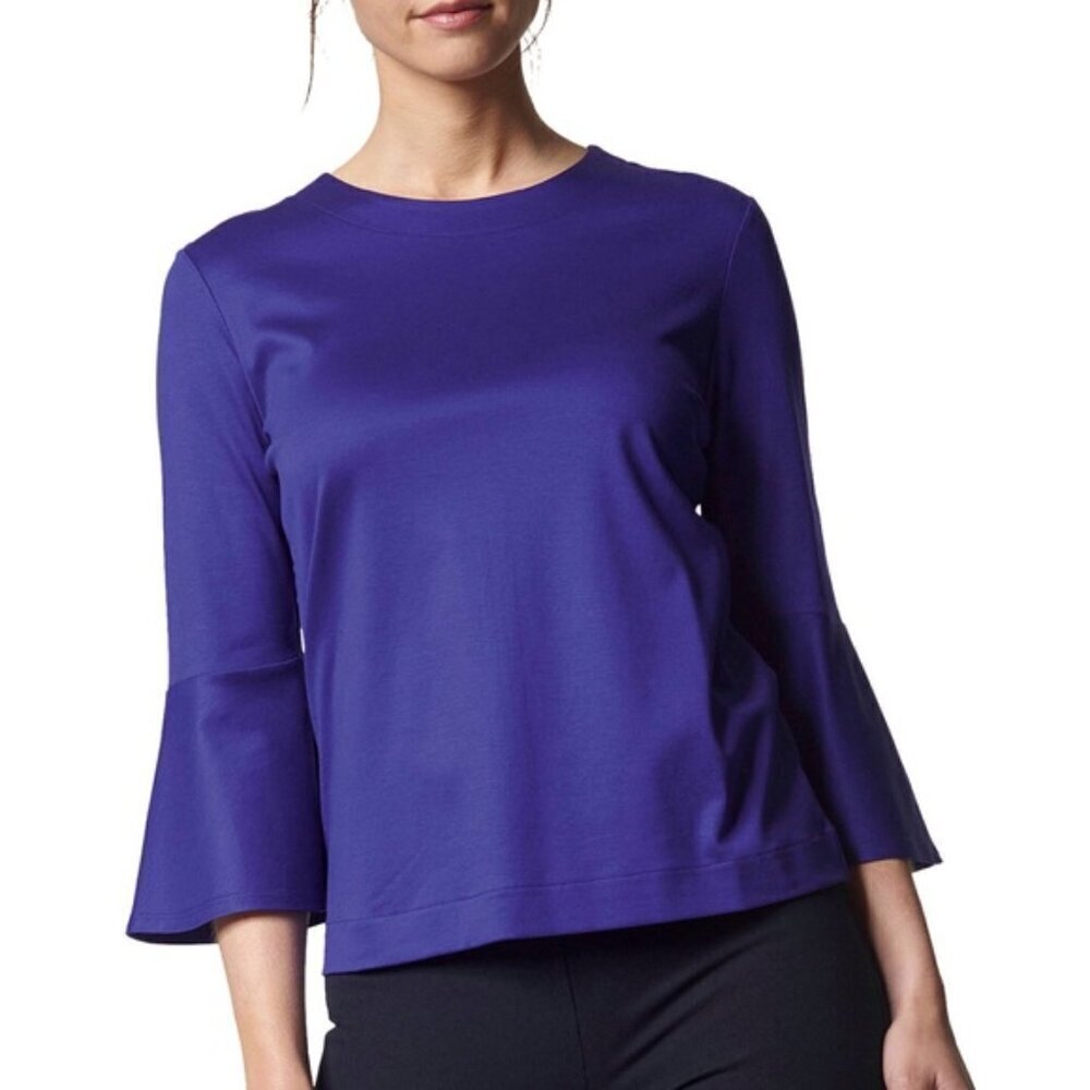 L.K. Bennett TJ Leon Violet Bell Sleeve Cotton Top